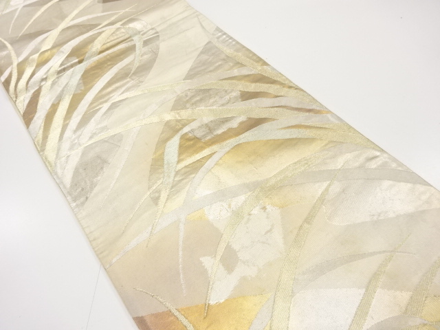 JAPANESE KIMONO / ANTIQUE FUKURO OBI / SILK / WOVEN PLANTS